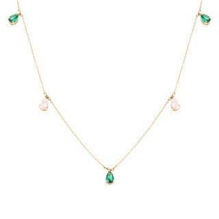 Multi Pears Zircon Necklace