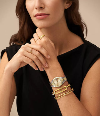 Fossil-Scarlette Mini Three-Hand Date Two-Tone Stainless Steel Watch