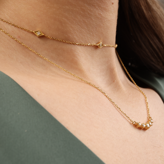 Curved Diamond Necklace