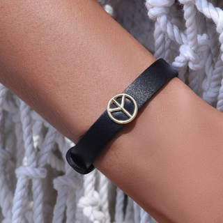 Peace And Love Leather Bracelet