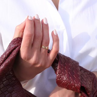 Bar Diamond Ring - 18k Gold Ring with Natural Diamonds