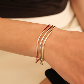 Fluid White Gold Bangle - 18k White Gold Bangle