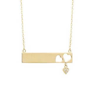 Bar Double Heart Necklace