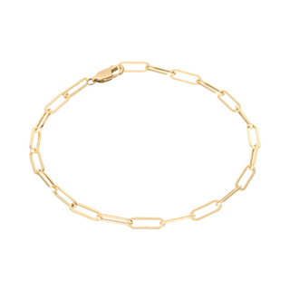 Paper Clip Link Bracelet - 18k Gold Chain Bracelet