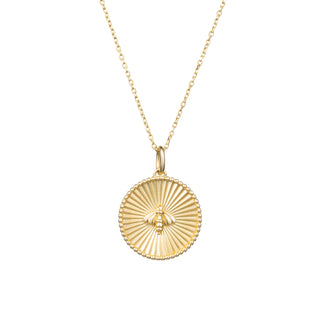 Bee Round Medallion Necklace
