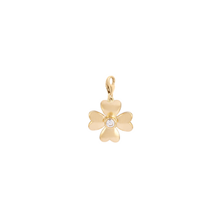 Lucky flower Charm Pendant - 18k Gold Charm