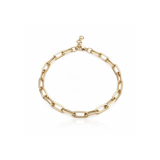 Paper Clip Anklet – 18k Yellow Gold