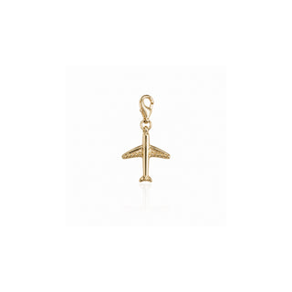 Airplane Charm Pendant - 18k Yellow Gold Charm