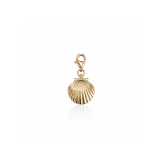 Shell Charm Pendant - 18k Yellow Gold Charm