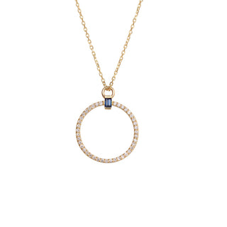 Round Sapphire Necklace