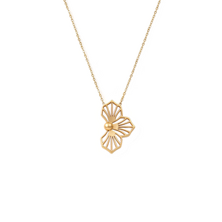 Half Flower Necklace - 18k Gold Necklace