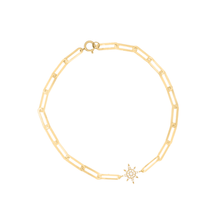 Starlight Bracelet - 18k Gold Paper Clip Chain with Star Motif