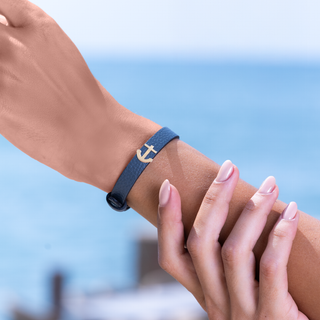 Anchor Leather Bracelet