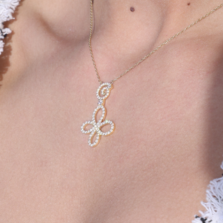 Butterfly Spiral Necklace - 18k Gold Necklace